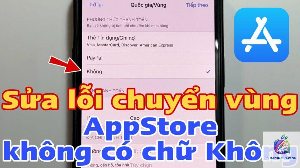 app store bị lỗi vùng quốc gia