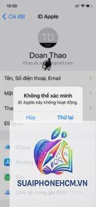apple id không hoạt động trên iphone
