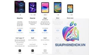 các dòng ipad của apple