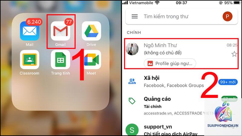gmail không tải được hình ảnh trong email trên iphone
