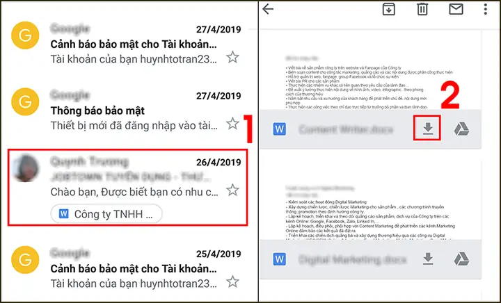 gmail không tải được tệp đính kèm trên iphone
