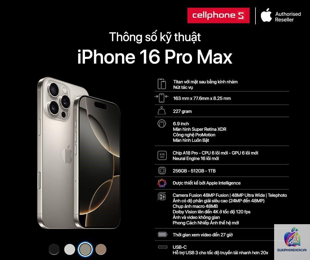 iPhone 16 Pro Max cấu hình - Hình 1