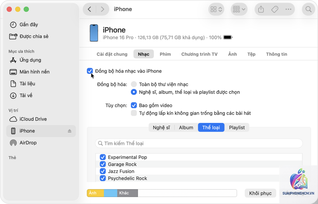 iPhone Finder không đồng bộ
