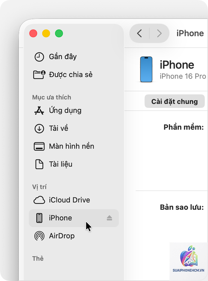iPhone Finder không nhận thiết bị