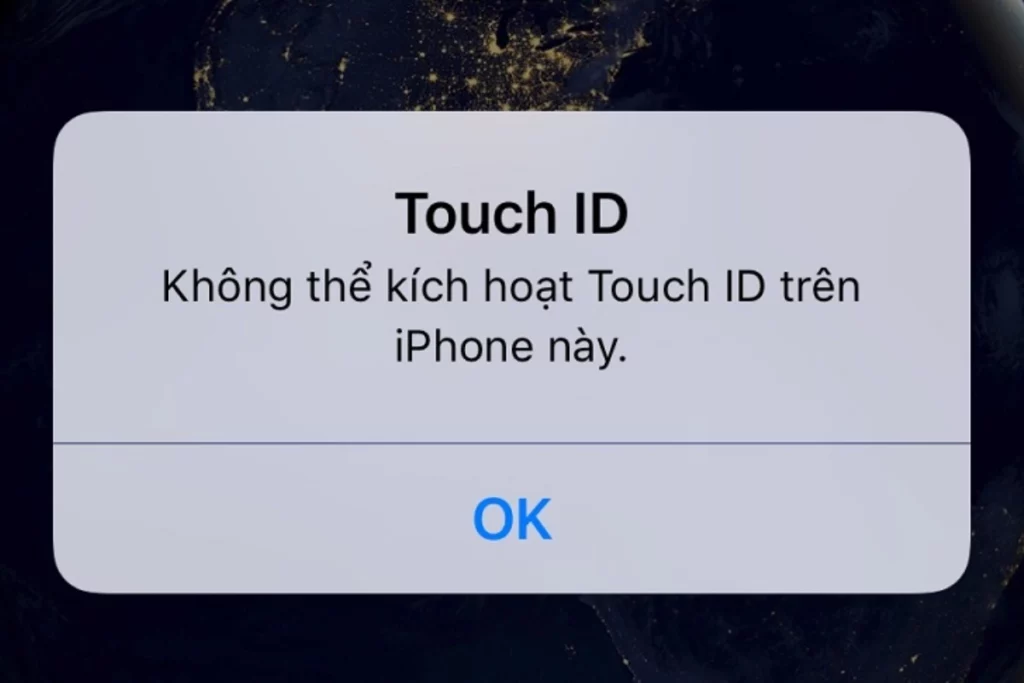 iPhone Touch ID báo lỗi