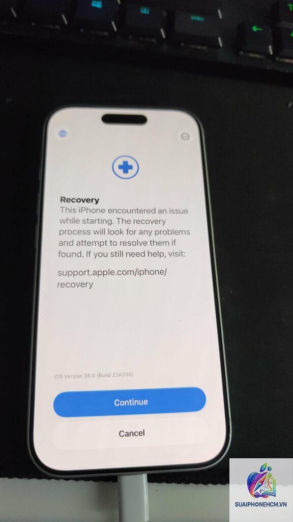 iPhone setup không thành công