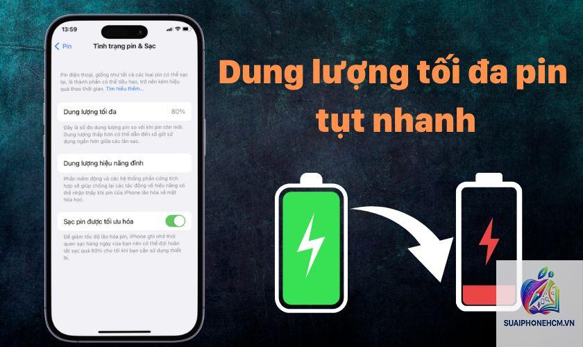 iPhone tình trạng pin giảm nhanh