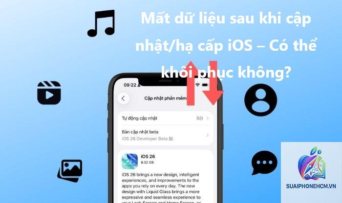 iPhone update iOS bị mất dữ liệu