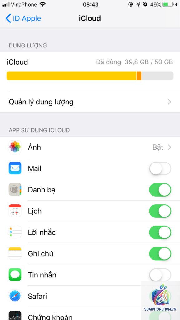 icloud ảnh không tải lên