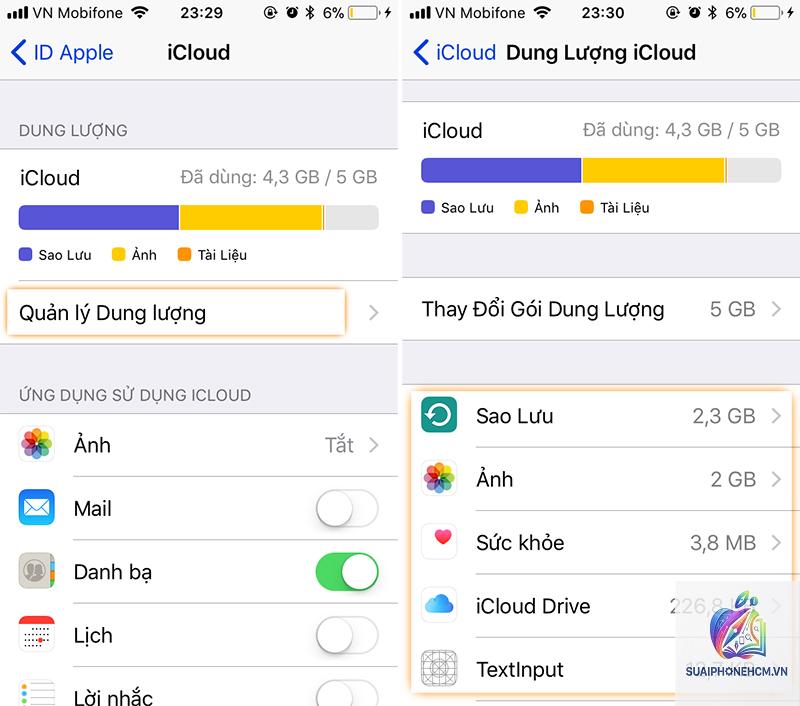icloud bị đầy dung lượng trên iphone - Hình 1