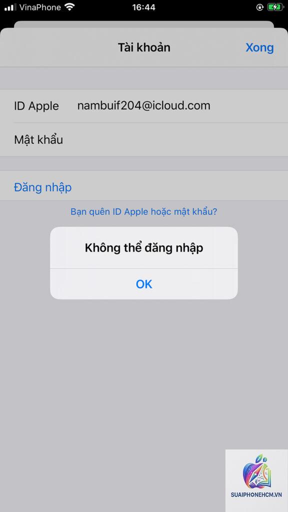 icloud bị lỗi đăng nhập trên iphone