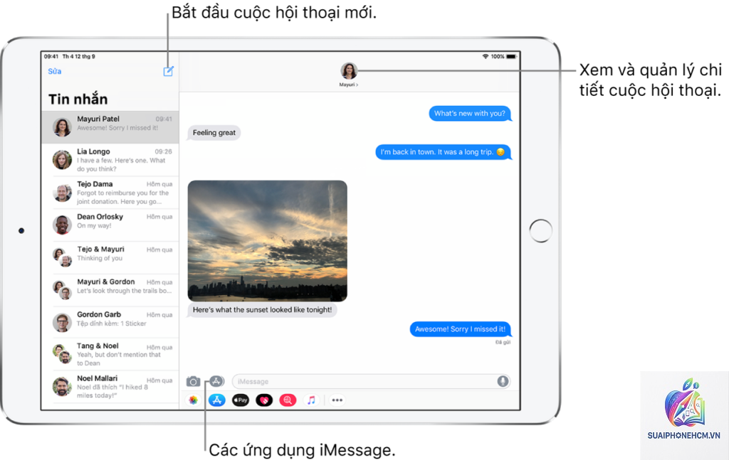 ipad có nhắn tin được không