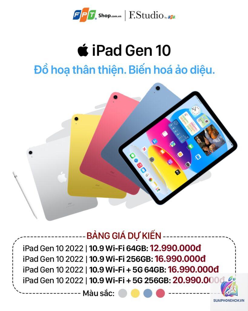 ipad gen 10 giá bao nhiêu