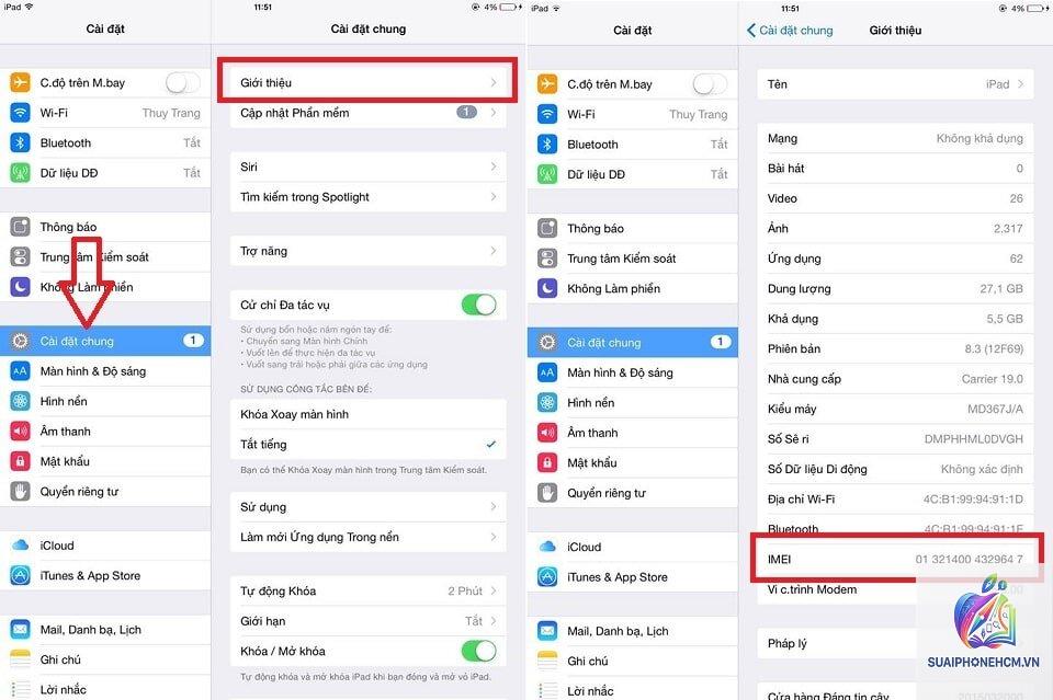 ipad kiểm tra bảo hành