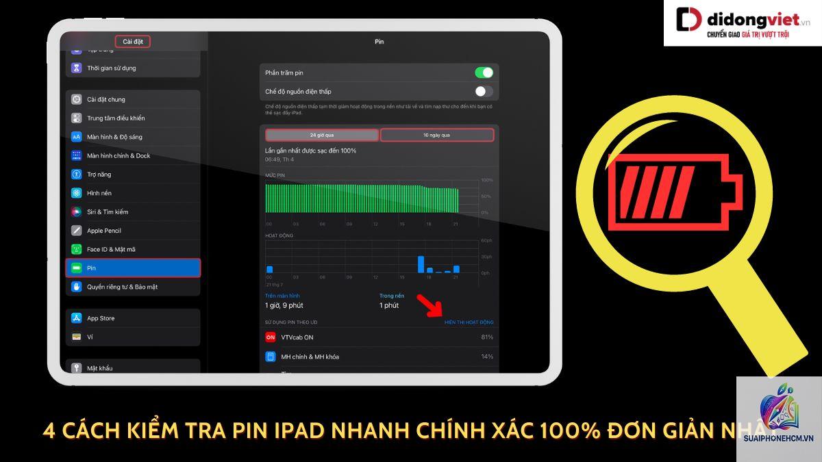 ipad kiểm tra pin - Hình 4