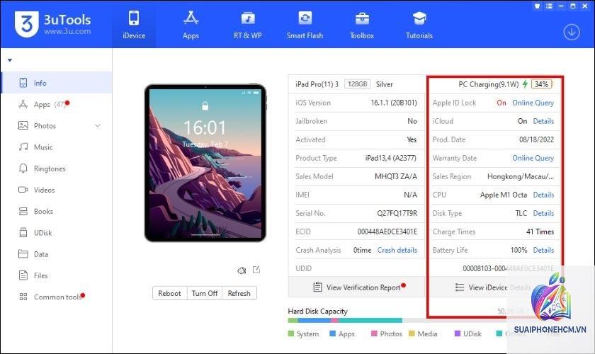 ipad kiểm tra pin - Hình 5