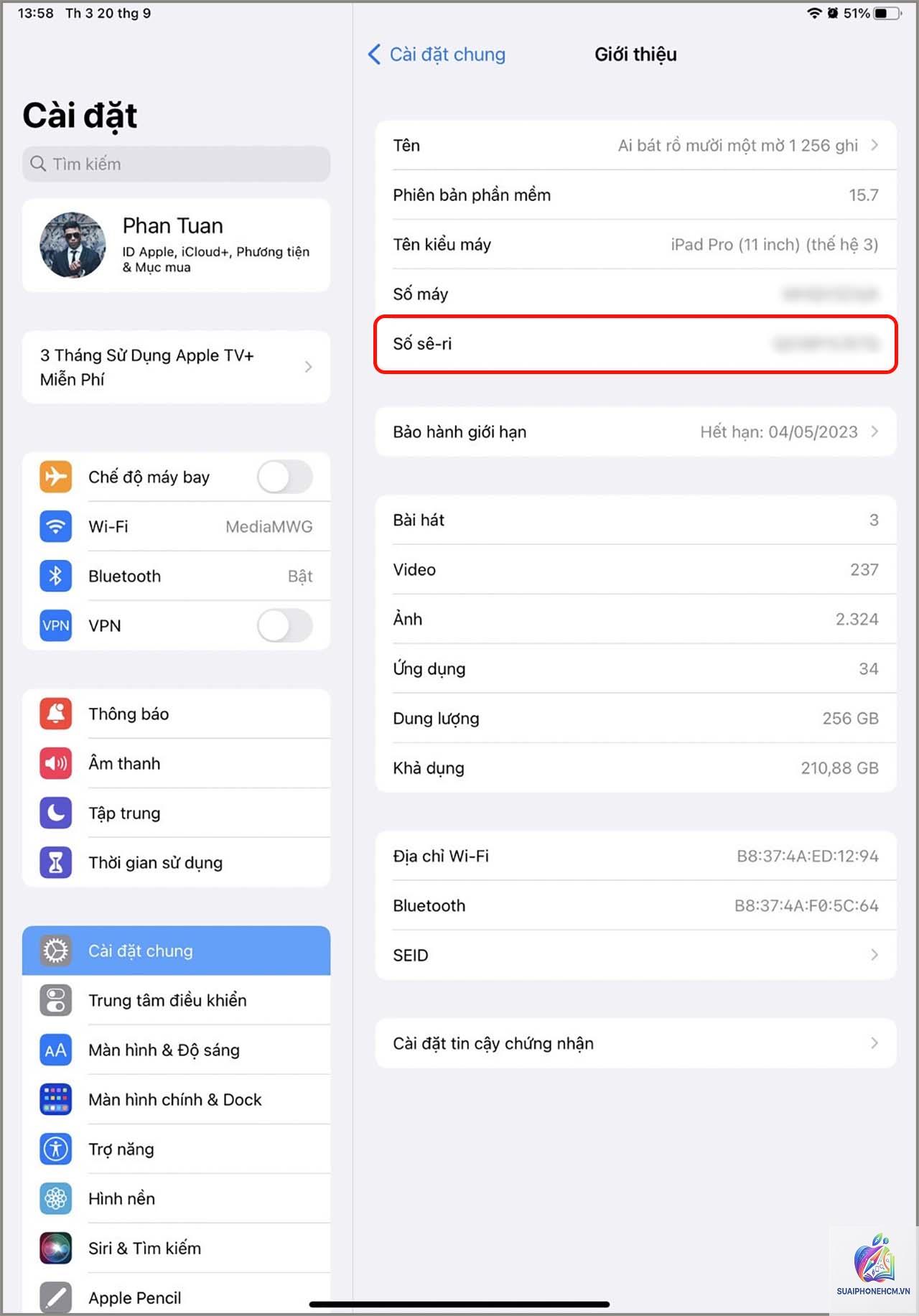 ipad kiểm tra số serial - Hình 3
