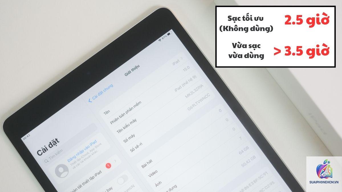 ipad sạc bao lâu thì đầy - Hình 3