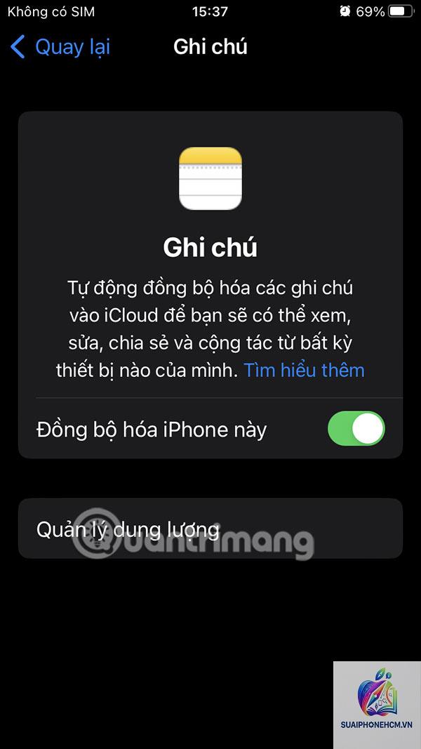 iphone không đồng bộ ghi chú - Hình 1