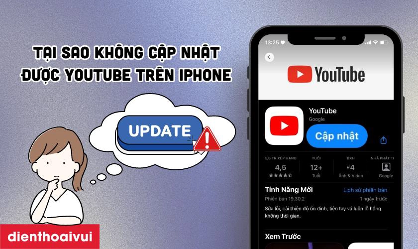 youtube không cập nhật được trên iphone