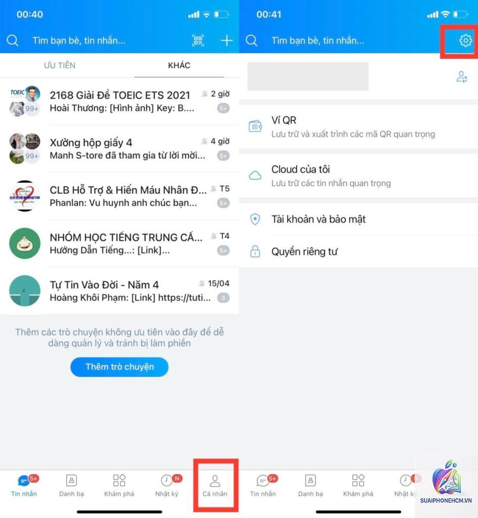 zalo bị mất tin nhắn trên iphone