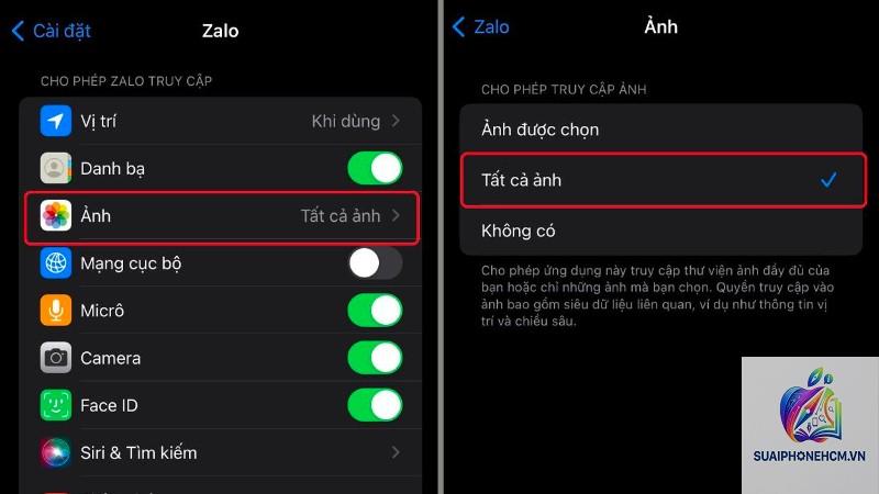 zalo không bật được camera trên iphone