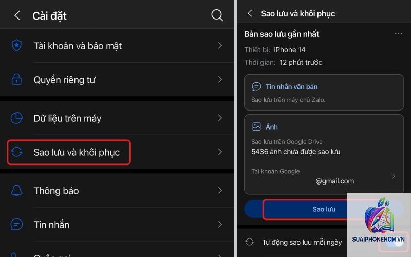 zalo không sao lưu được dữ liệu trên iphone - Hình 4