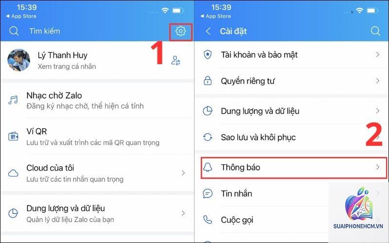 zalo không thông báo trên iphone
