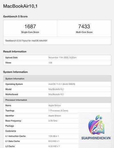 MacBook Air Geekbench - Hình 3