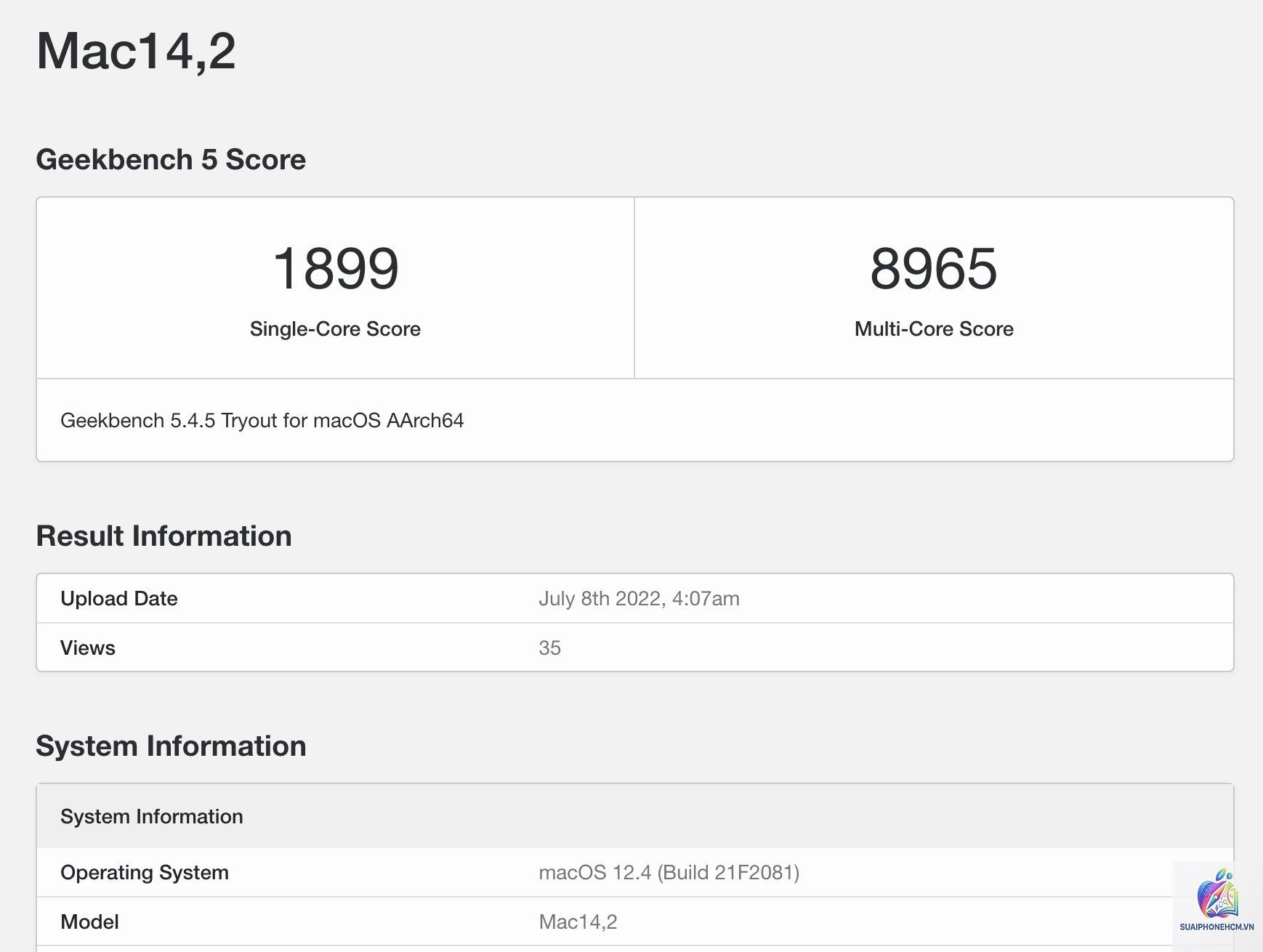 MacBook Air Geekbench - Hình 5