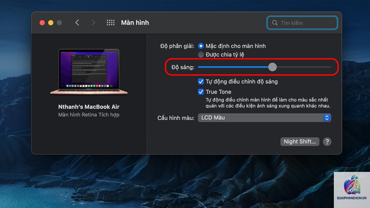 MacBook Air độ sáng màn hình - Hình 5