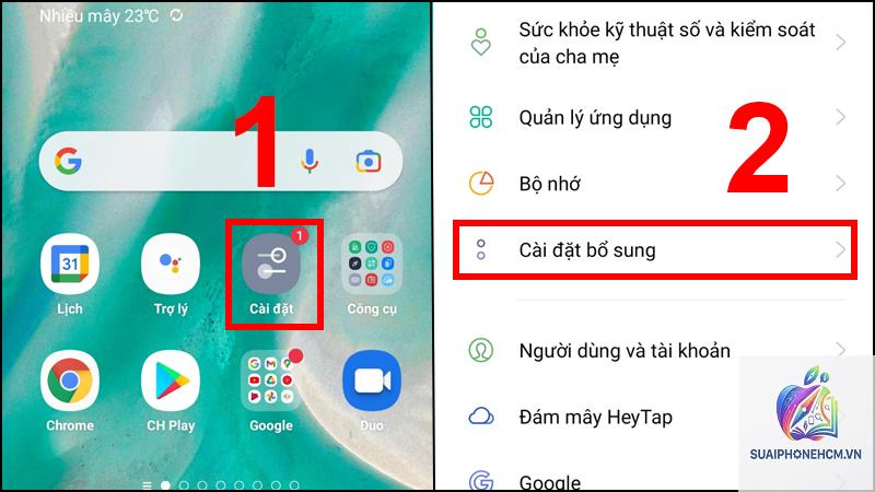 cách bật ngày giờ tự động trên điện thoại