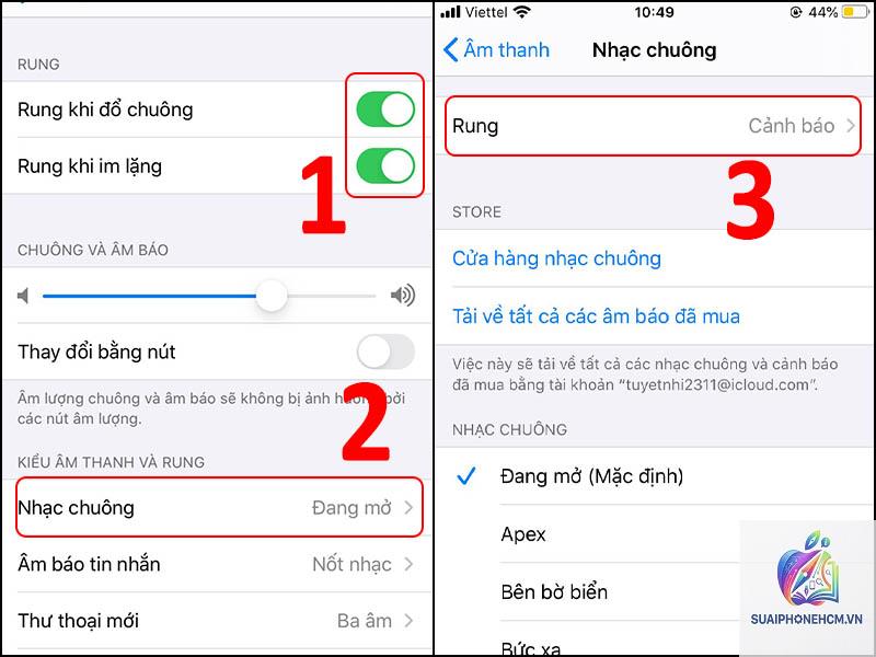 cách bật rung khi có cuộc gọi trên điện thoại