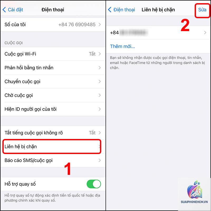 cách bỏ chặn số điện thoại