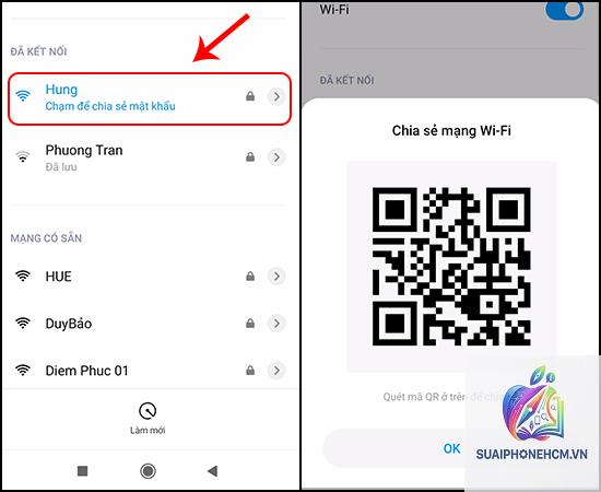 cách chia sẻ WiFi bằng mã QR trên điện thoại