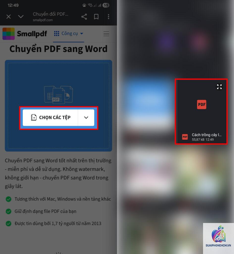 cách chuyển PDF sang Word trên điện thoại