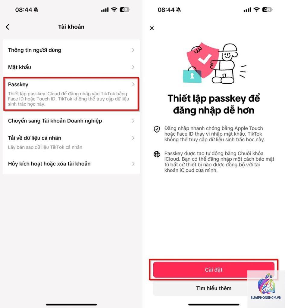 cách đăng nhập bằng Passkey trên điện thoại