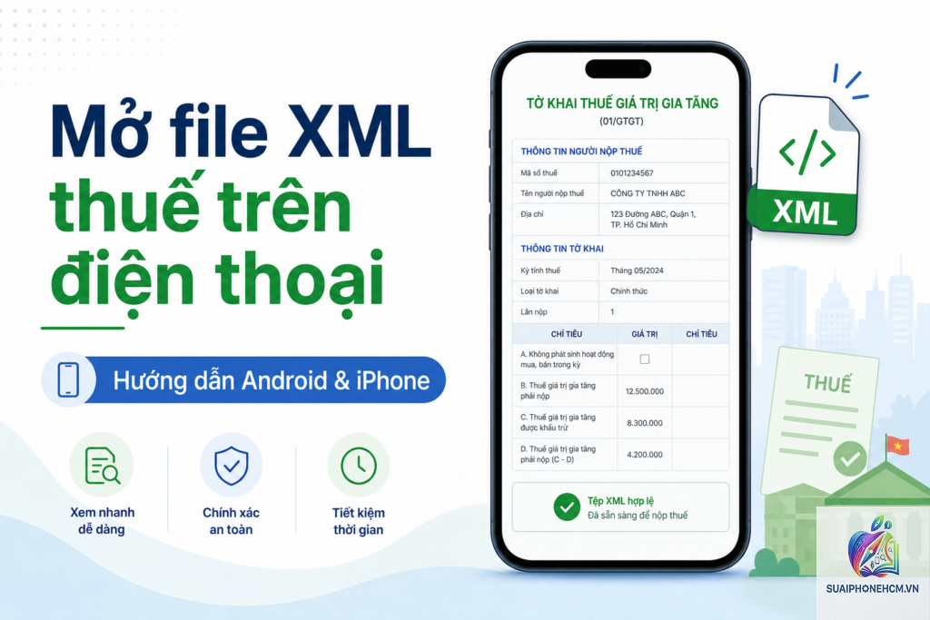 cách mở file XML trên điện thoại