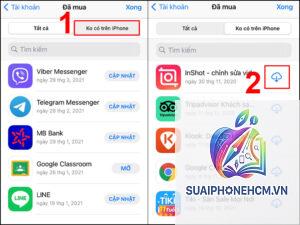 cách tải lại ứng dụng đã mua
