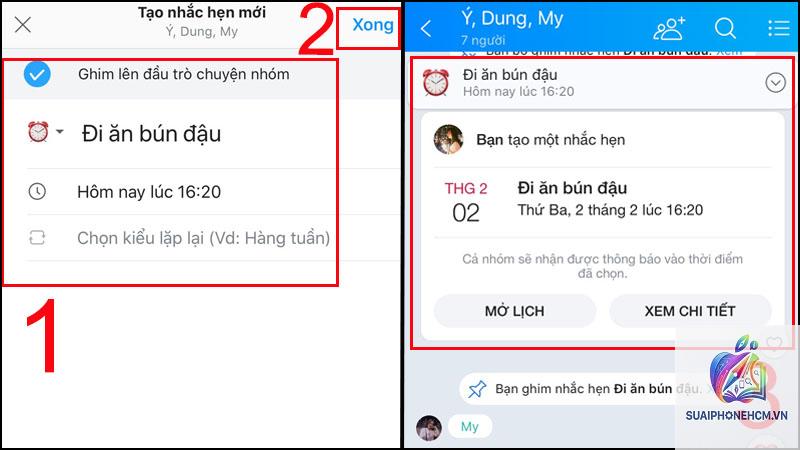 cách tạo lịch hẹn trên điện thoại
